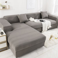 HKM-860051 Universal Elastic Sofa Cover - Full Protection Cushion Towel in Plain Design