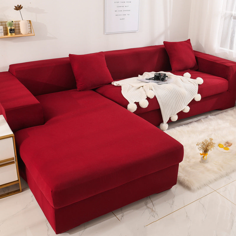HKM-860051 Universal Elastic Sofa Cover - Full Protection Cushion Towel in Plain Design