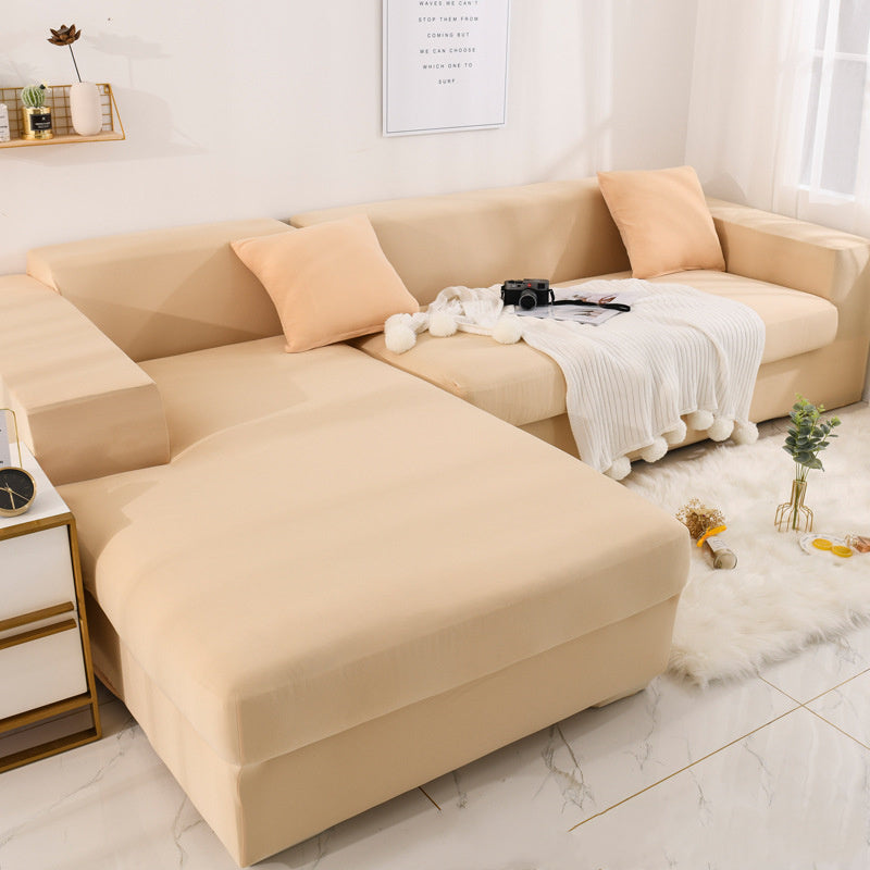 HKM-860051 Universal Elastic Sofa Cover - Full Protection Cushion Towel in Plain Design