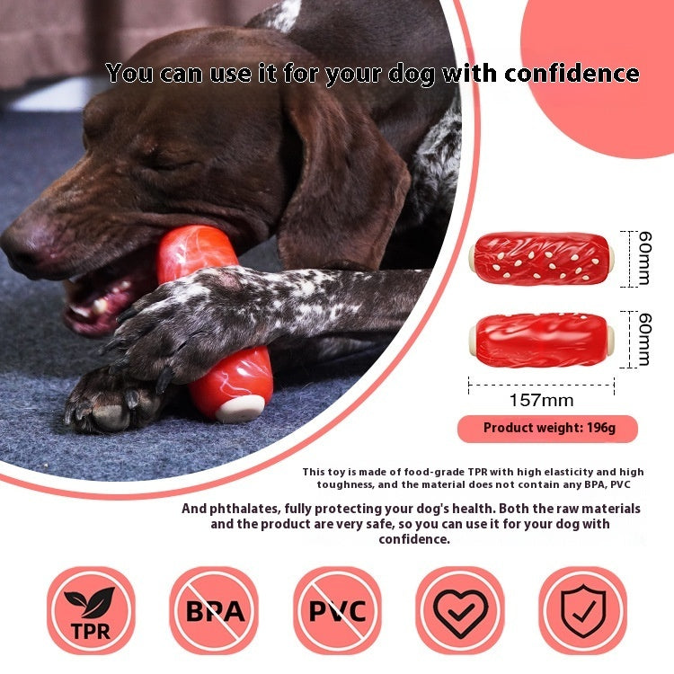 HKM-860115 Dog Toy Molar Rod with Glue Toothbrush Design - Durable Plastic Pet Plaything