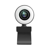 HKM-860179 1080P USB Webcam with Built-In Microphone and Adjustable LED Light for Online Classes and Live Streaming