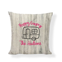 HKM-860371 Square Camping Cushion Cover - Linen/Cotton Print, 45x45CM