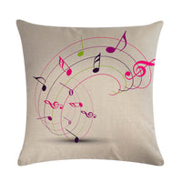 HKM-860499 Abstract Guitar Design Linen Cushion Cover - Modern 45x45cm Cotton Pillowcase