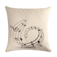 HKM-860499 Abstract Guitar Design Linen Cushion Cover - Modern 45x45cm Cotton Pillowcase