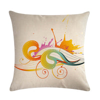 HKM-860499 Abstract Guitar Design Linen Cushion Cover - Modern 45x45cm Cotton Pillowcase
