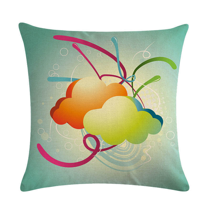 KTX-860499 Abstract Guitar Design Linen Cushion Cover - Modern 45x45cm Cotton Pillowcase