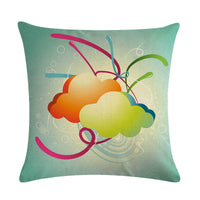 HKM-860499 Abstract Guitar Design Linen Cushion Cover - Modern 45x45cm Cotton Pillowcase