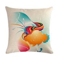 HKM-860499 Abstract Guitar Design Linen Cushion Cover - Modern 45x45cm Cotton Pillowcase