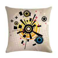 HKM-860499 Abstract Guitar Design Linen Cushion Cover - Modern 45x45cm Cotton Pillowcase
