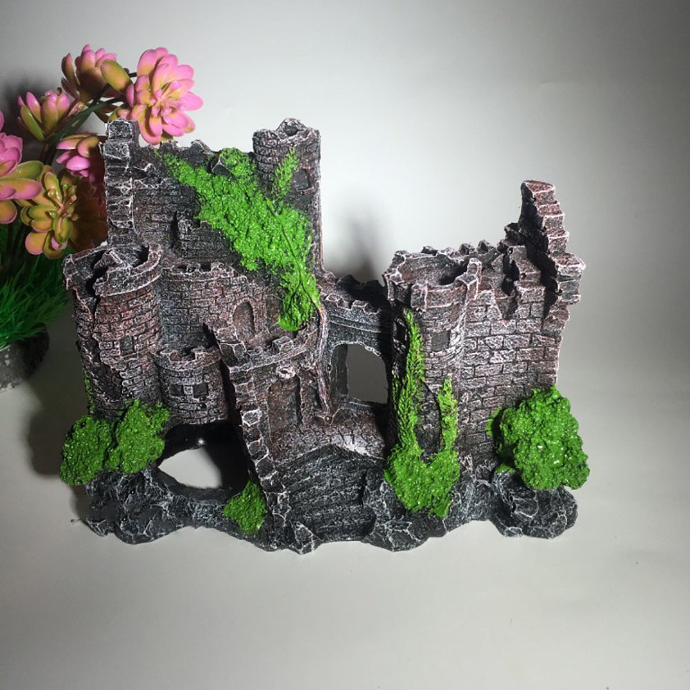HKM-860499 European Style Resin Castle Decoration for Aquariums - 17 x 6 x 13 cm