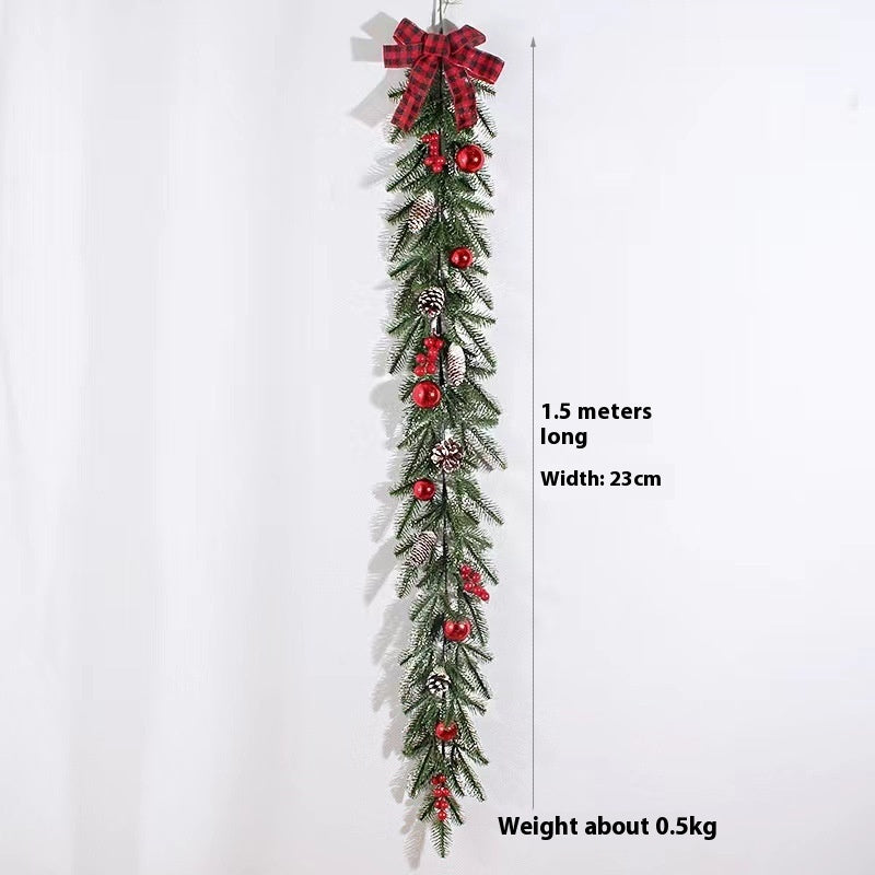 HKM-860627 Christmas Rattan Horn Garland for Door Hanging and Window Display