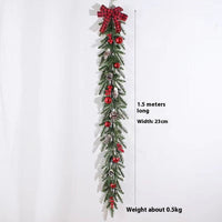 HKM-860627 Christmas Rattan Horn Garland for Door Hanging and Window Display