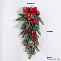 HKM-860627 Christmas Rattan Horn Garland for Door Hanging and Window Display