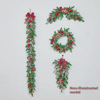 HKM-860627 Christmas Rattan Horn Garland for Door Hanging and Window Display