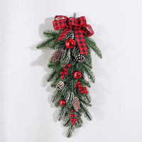 HKM-860627 Christmas Rattan Horn Garland for Door Hanging and Window Display