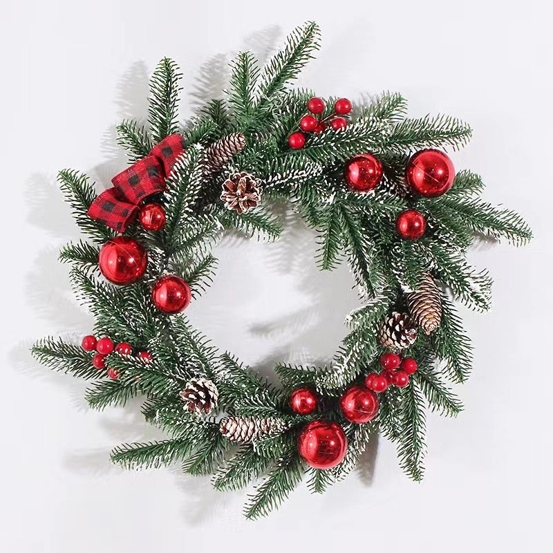 HKM-860627 Christmas Rattan Horn Garland for Door Hanging and Window Display