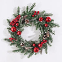HKM-860627 Christmas Rattan Horn Garland for Door Hanging and Window Display