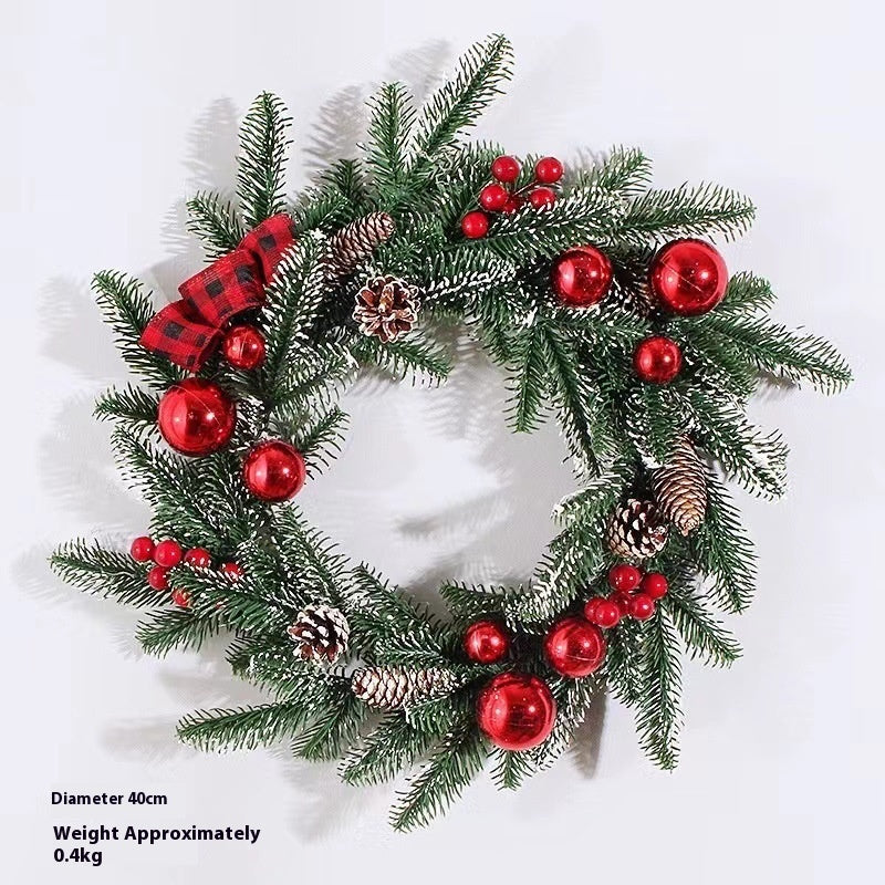 HKM-860627 Christmas Rattan Horn Garland for Door Hanging and Window Display