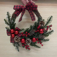 HKM-860627 Christmas Rattan Horn Garland for Door Hanging and Window Display