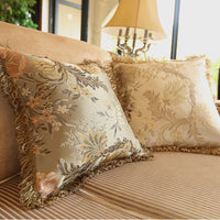 HKM-860627 European Style Tassel Pillow Cover - Plant and Flower Pattern, Various Colors and Sizes