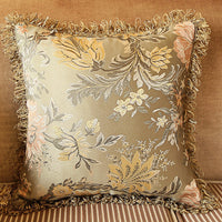 HKM-860627 European Style Tassel Pillow Cover - Plant and Flower Pattern, Various Colors and Sizes