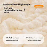 HKM-860819 Thick Plush Velvet Sofa Cover - Herringbone Pattern in Milky White, Milky Yellow, Matcha Green, and Oat Gray