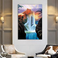 HKM-860819 Waterfall Landscape Diamond Painting Kit for Bedroom Decoration - 30x40cm Acrylic Craft