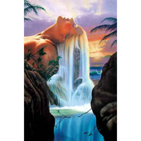 HKM-860819 Waterfall Landscape Diamond Painting Kit for Bedroom Decoration - 30x40cm Acrylic Craft