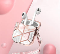 HKM-860883 AirPods 1/2 Protective Case with Anti-Lost Strap, Shock-Absorbing TPU, and Wireless Charging Compatible