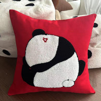HKM-860947 Embroidered Cotton Canvas Animal Pillow with Insert – 45x45cm, Cartoon Design