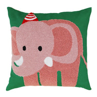 HKM-860947 Embroidered Cotton Canvas Animal Pillow with Insert – 45x45cm, Cartoon Design