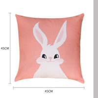 HKM-860947 Embroidered Cotton Canvas Animal Pillow with Insert – 45x45cm, Cartoon Design
