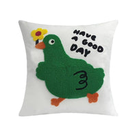 HKM-860947 Embroidered Cotton Canvas Animal Pillow with Insert – 45x45cm, Cartoon Design
