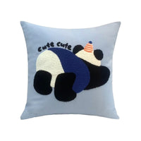 HKM-860947 Embroidered Cotton Canvas Animal Pillow with Insert – 45x45cm, Cartoon Design