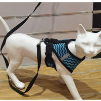 HKM-861011 Breathable Reflective Chest Strap for Cats and Dogs with Traction Rope - Available in Blue and White