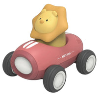HKM-861075 Cute Animal Friction Car Toys for Kids – Rabbit and Dinosaur Design with Light, Pull Back Action, Ages 5 and Up