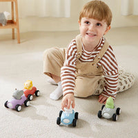 HKM-861075 Cute Animal Friction Car Toys for Kids – Rabbit and Dinosaur Design with Light, Pull Back Action, Ages 5 and Up