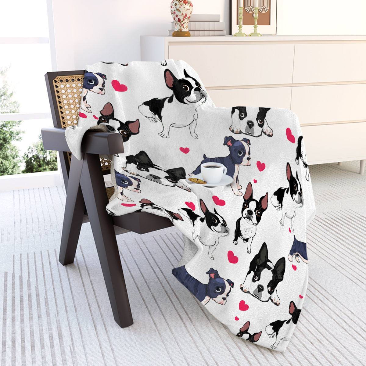 HKM-861139 Soft Fleece Dog Blanket - Lightweight Flannel Throw for Couches and Beds, Multiple Sizes Available
