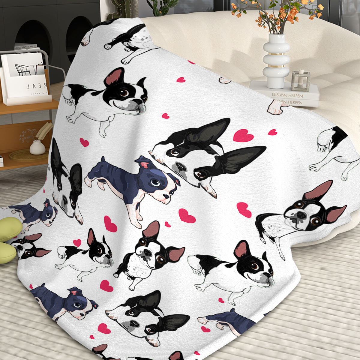 HKM-861139 Soft Fleece Dog Blanket - Lightweight Flannel Throw for Couches and Beds, Multiple Sizes Available