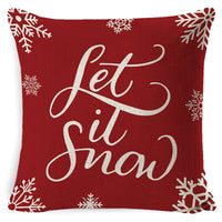 HKM-861267 Christmas Floral Linen Pillow Cover, Soft Plush Cushion with Tassels, 45x45cm