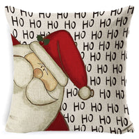 HKM-861267 Christmas Floral Linen Pillow Cover, Soft Plush Cushion with Tassels, 45x45cm