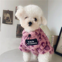 HKM-861395 Plush Warm Cat Hoodie in Pink Leopard Print for Cozy Comfort