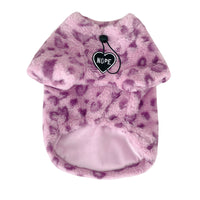 HKM-861395 Plush Warm Cat Hoodie in Pink Leopard Print for Cozy Comfort