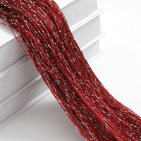 HKM-861523 Flashing Silver Thread Door Curtain - Modern Silk Design, Multiple Colors, 3x3 Meters