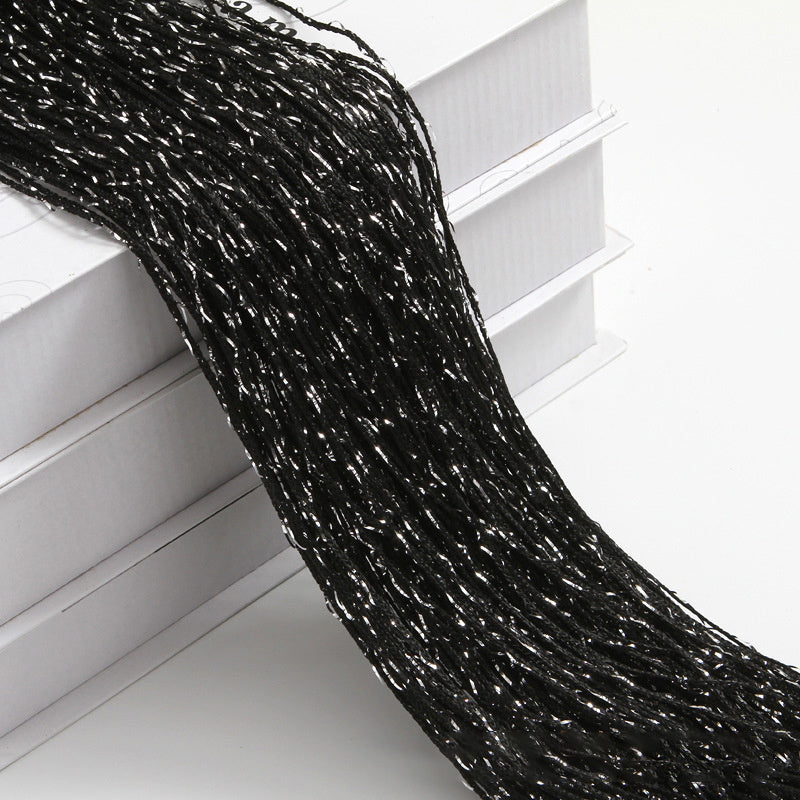 HKM-861523 Flashing Silver Thread Door Curtain - Modern Silk Design, Multiple Colors, 3x3 Meters