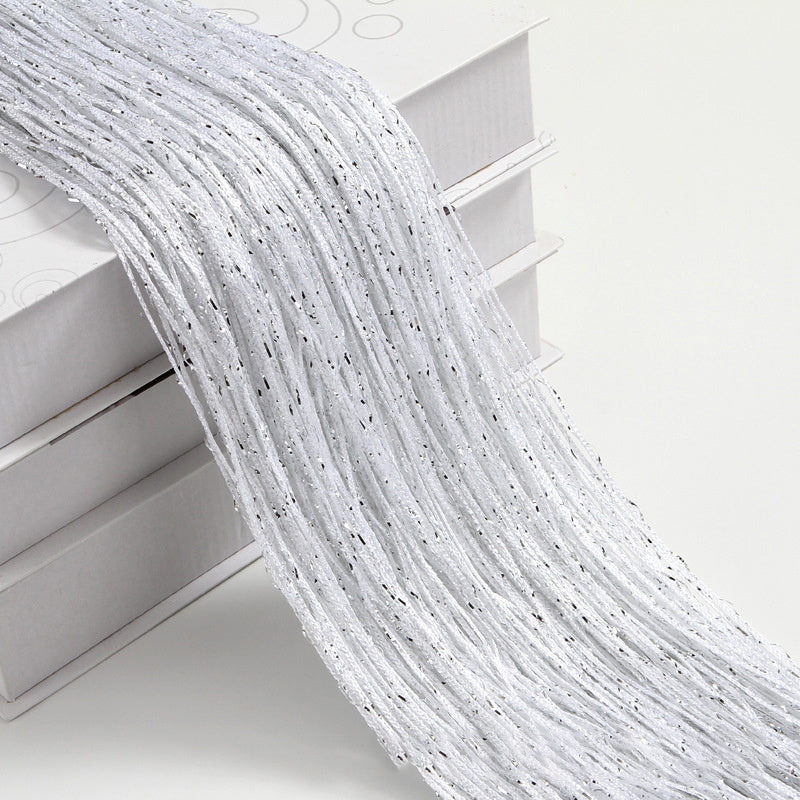 HKM-861523 Flashing Silver Thread Door Curtain - Modern Silk Design, Multiple Colors, 3x3 Meters