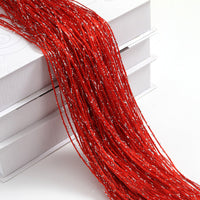 HKM-861523 Flashing Silver Thread Door Curtain - Modern Silk Design, Multiple Colors, 3x3 Meters