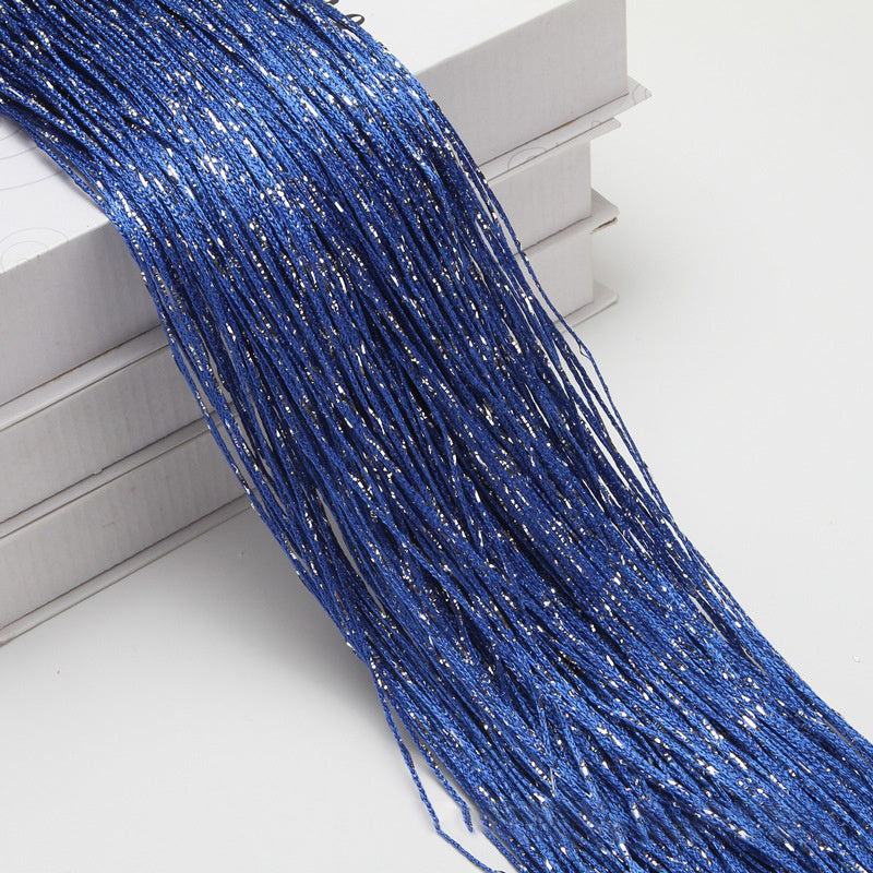 HKM-861523 Flashing Silver Thread Door Curtain - Modern Silk Design, Multiple Colors, 3x3 Meters