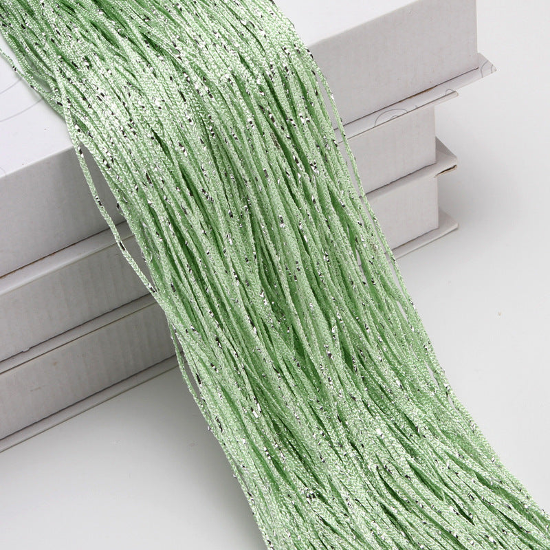 HKM-861523 Flashing Silver Thread Door Curtain - Modern Silk Design, Multiple Colors, 3x3 Meters
