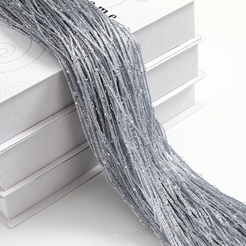 HKM-861523 Flashing Silver Thread Door Curtain - Modern Silk Design, Multiple Colors, 3x3 Meters